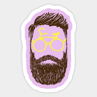 Hipster Biker Sticker